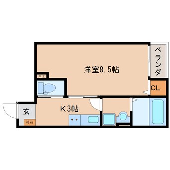 間取図 大和路線・関西本線/木津駅 徒歩16分 1階 築4年