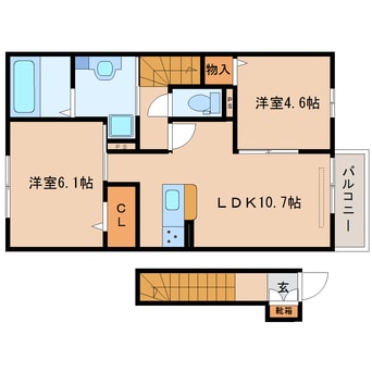 間取図 大和路線・関西本線/木津駅 徒歩16分 2階 築4年