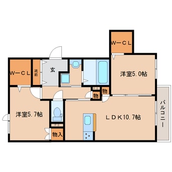 間取図 大和路線・関西本線/奈良駅 バス12分北の庄下車:停歩3分 2階 築4年