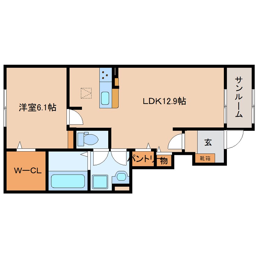 間取図 大和路線・関西本線/加茂駅 徒歩8分 1階 築2年