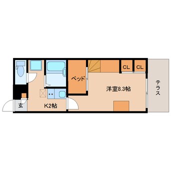 間取図 大和路線・関西本線/木津駅 バス7分州見台8丁目下車:停歩6分 1階 築15年