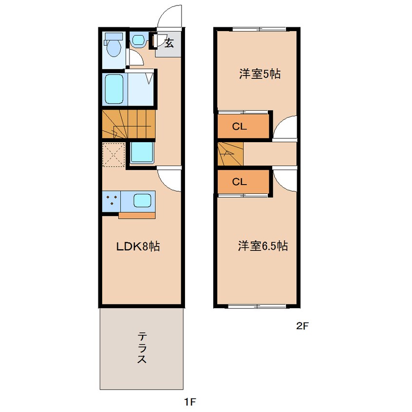 間取図 近鉄難波線・奈良線/近鉄奈良駅 バス10分南方町下車:停歩5分 1-2階 築23年