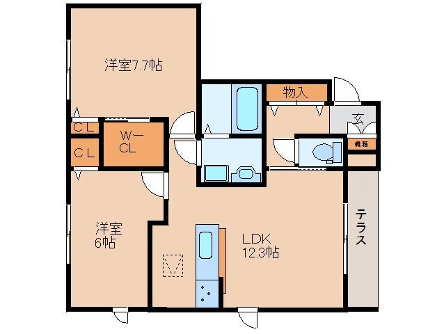 間取り図 学研都市線<片町線>・JR東西線/西木津駅 徒歩10分 1階 築9年