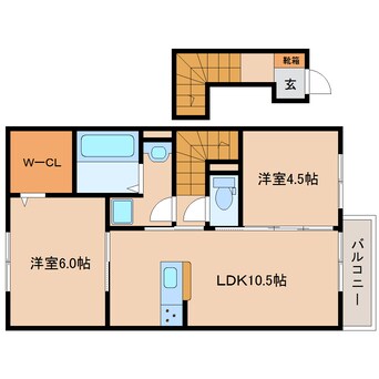 間取図 大和路線・関西本線/奈良駅 バス7分神殿下車:停歩7分 2階 築2年