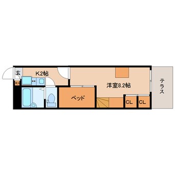 間取図 近鉄難波線・奈良線/近鉄奈良駅 バス16分州見台7丁目下車:停歩4分 1階 築19年