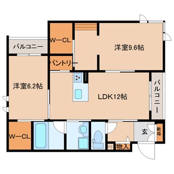 間取図 近鉄難波線・奈良線/新大宮駅 徒歩7分 3階 築2年