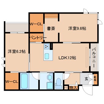 間取図 近鉄難波線・奈良線/新大宮駅 徒歩7分 2階 築2年