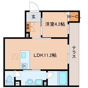 間取図 近鉄難波線・奈良線/新大宮駅 徒歩2分 1階 築2年