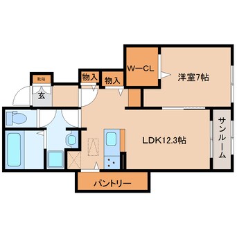 間取図 大和路線・関西本線/奈良駅 バス11分永井町下車:停歩6分 1階 築2年