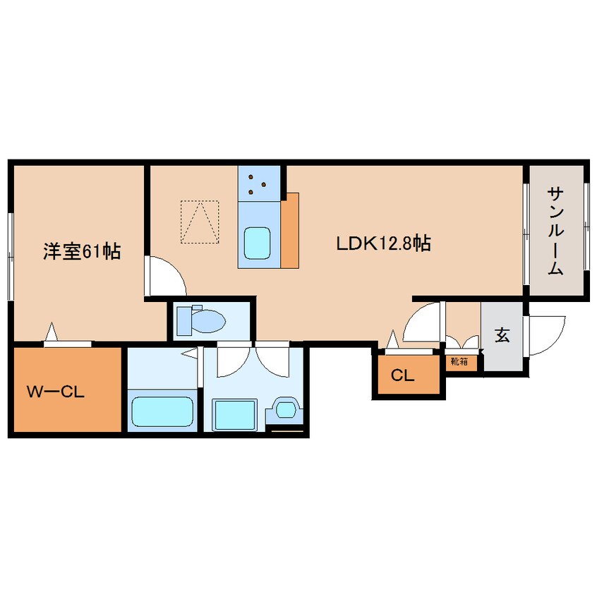 間取図 大和路線・関西本線/木津駅 徒歩15分 1階 築2年