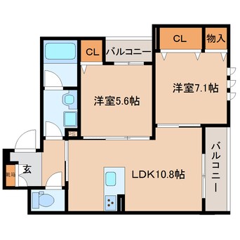 間取図 大和路線・関西本線/奈良駅 徒歩5分 3階 築1年