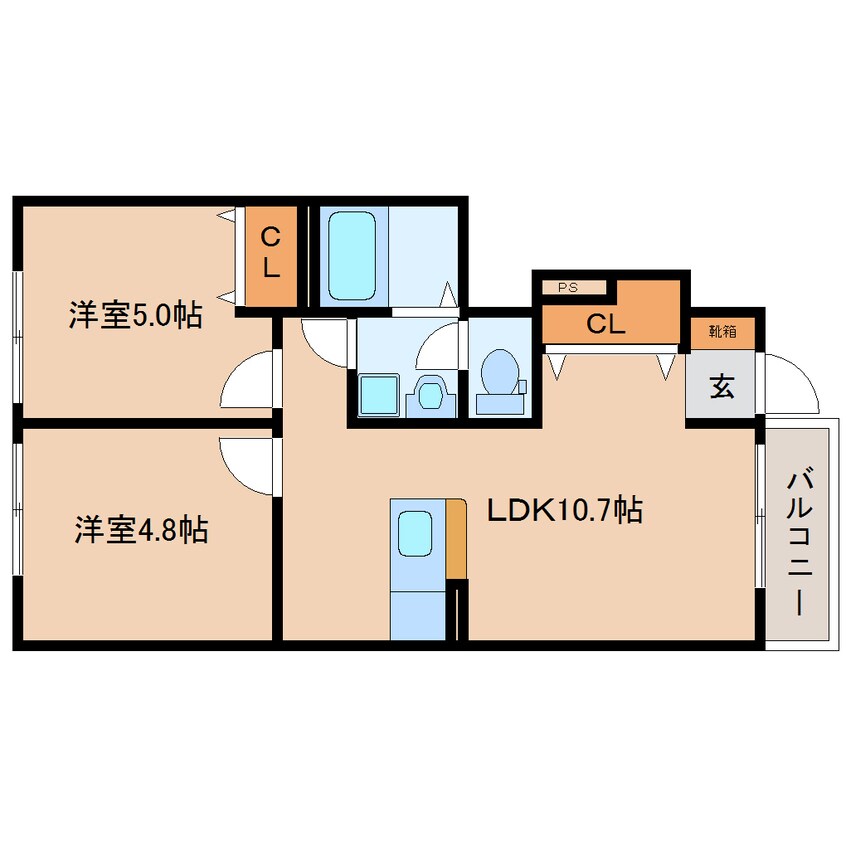 間取図 大和路線・関西本線/木津駅 徒歩6分 1階 築1年