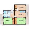 近鉄難波線・奈良線/近鉄奈良駅 バス:9分:停歩5分 4階 築34年 3DKの間取り