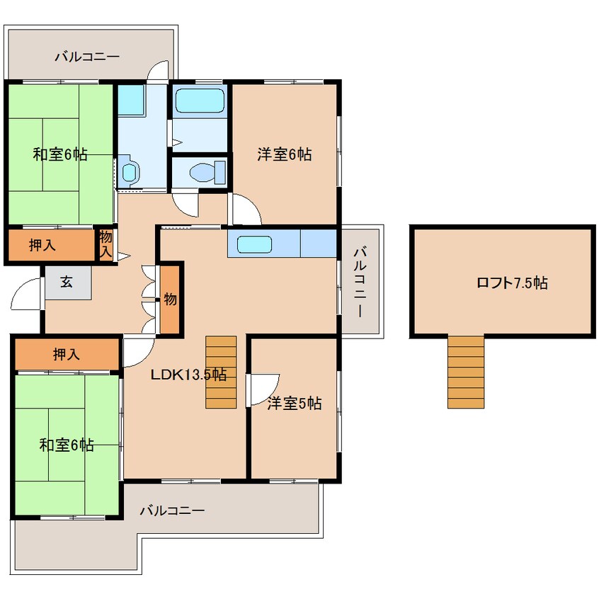 間取図 近鉄難波線・奈良線/近鉄奈良駅 バス9分梅谷口下車:停歩5分 4階 築33年