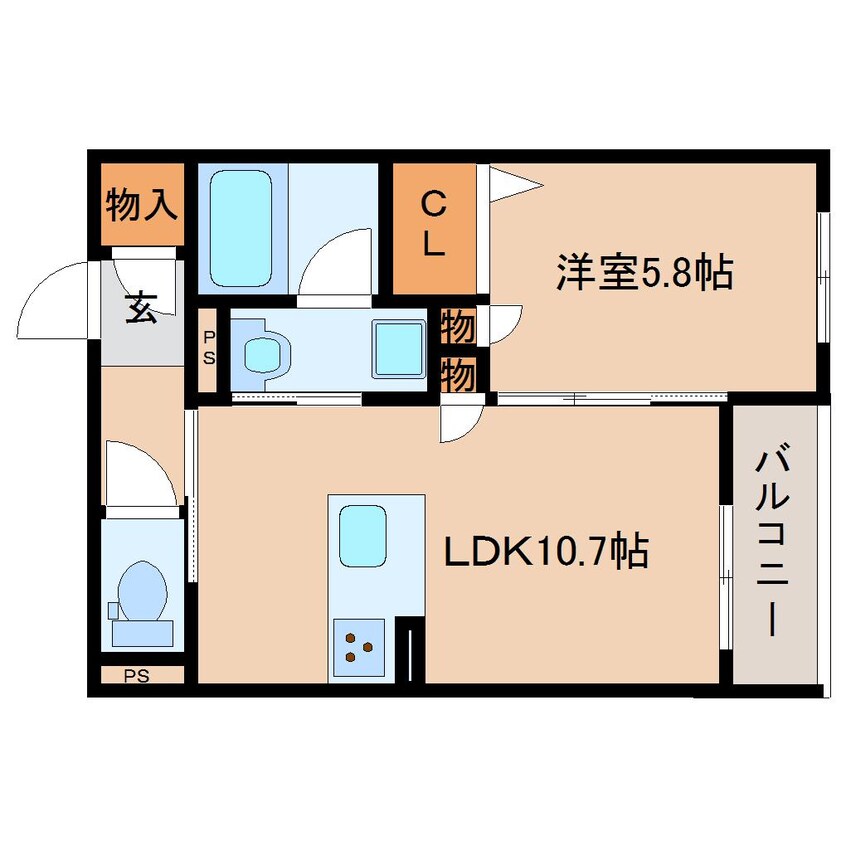 間取図 近鉄難波線・奈良線/新大宮駅 徒歩5分 4階 築2年