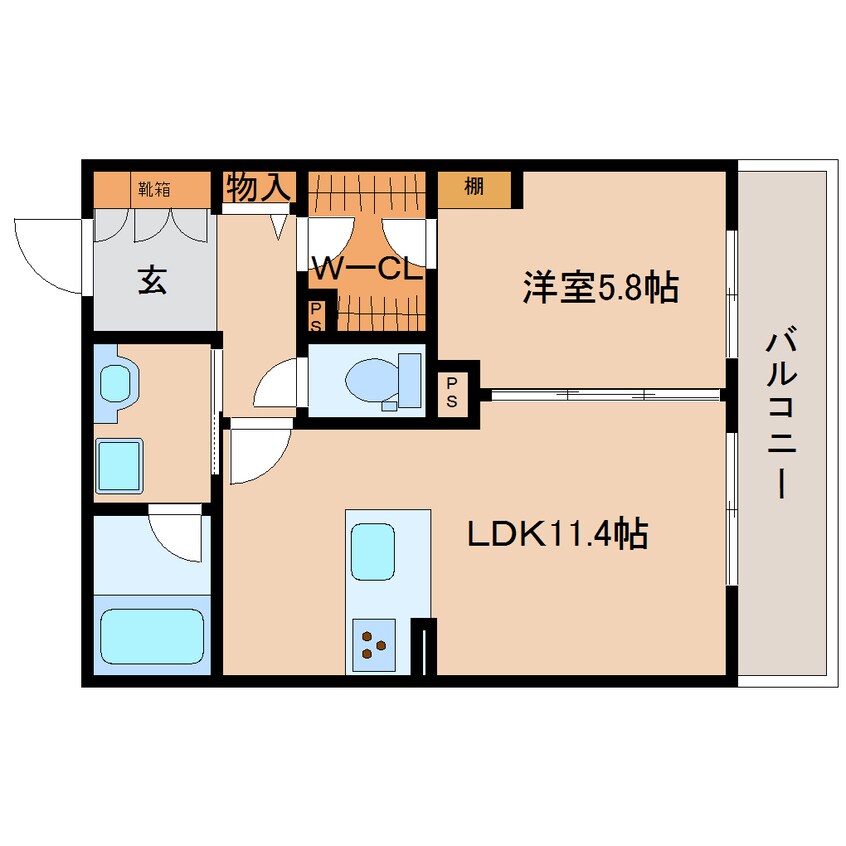 間取図 大和路線・関西本線/奈良駅 徒歩10分 1階 築2年