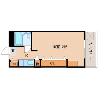 間取図 近鉄京都線/新大宮駅 徒歩13分 3階 築34年