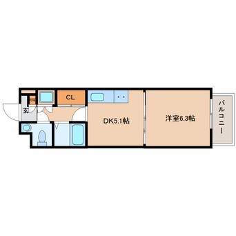 間取図 大和路線・関西本線/木津駅 バス9分州見台7丁目東下車:停歩5分 5階 築25年