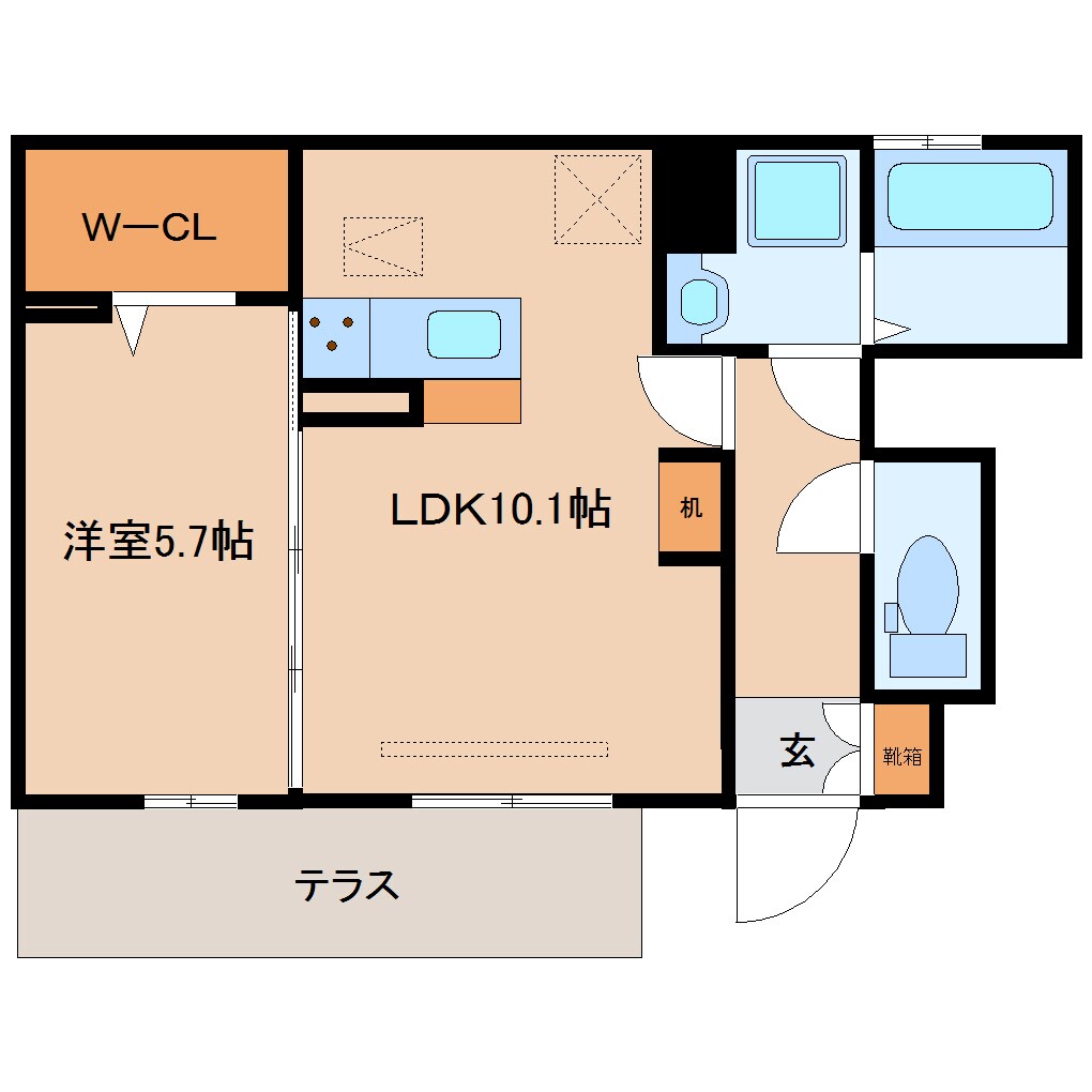 間取り図 近鉄難波線・奈良線/近鉄奈良駅 徒歩9分 1階 築2年