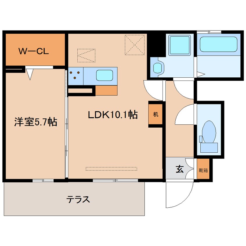 間取図 近鉄難波線・奈良線/近鉄奈良駅 徒歩9分 1階 築2年