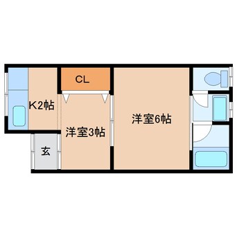 間取図 桜井線<万葉まほろば線>/京終駅 徒歩10分 1階 築60年