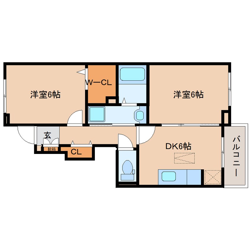 間取図 学研都市線<片町線>・JR東西線/西木津駅 徒歩7分 1階 築12年