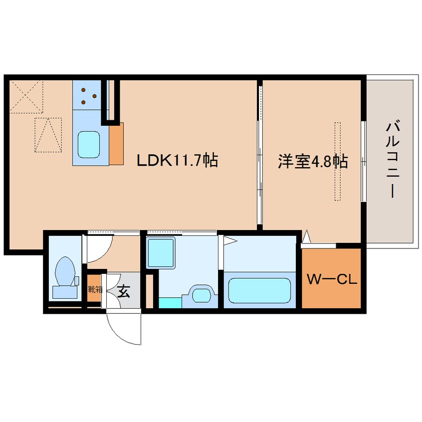 間取図 近鉄難波線・奈良線/新大宮駅 徒歩2分 1階 1年未満