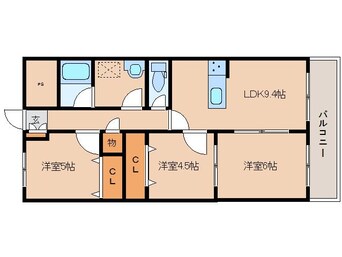 間取図 桜井線<万葉まほろば線>/京終駅 徒歩17分 3階 建築中