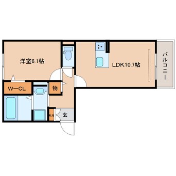 間取図 大和路線・関西本線/奈良駅 徒歩14分 3階 1年未満