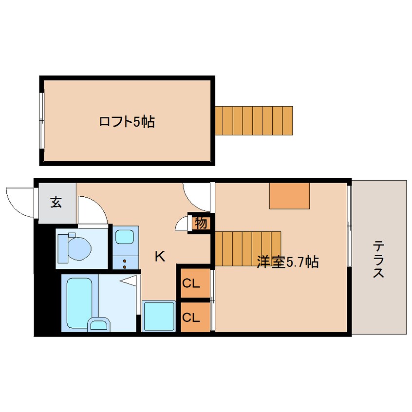 間取図 奈良線/奈良駅 バス9分恋の窪町2丁目下車:停歩5分 1階 築17年