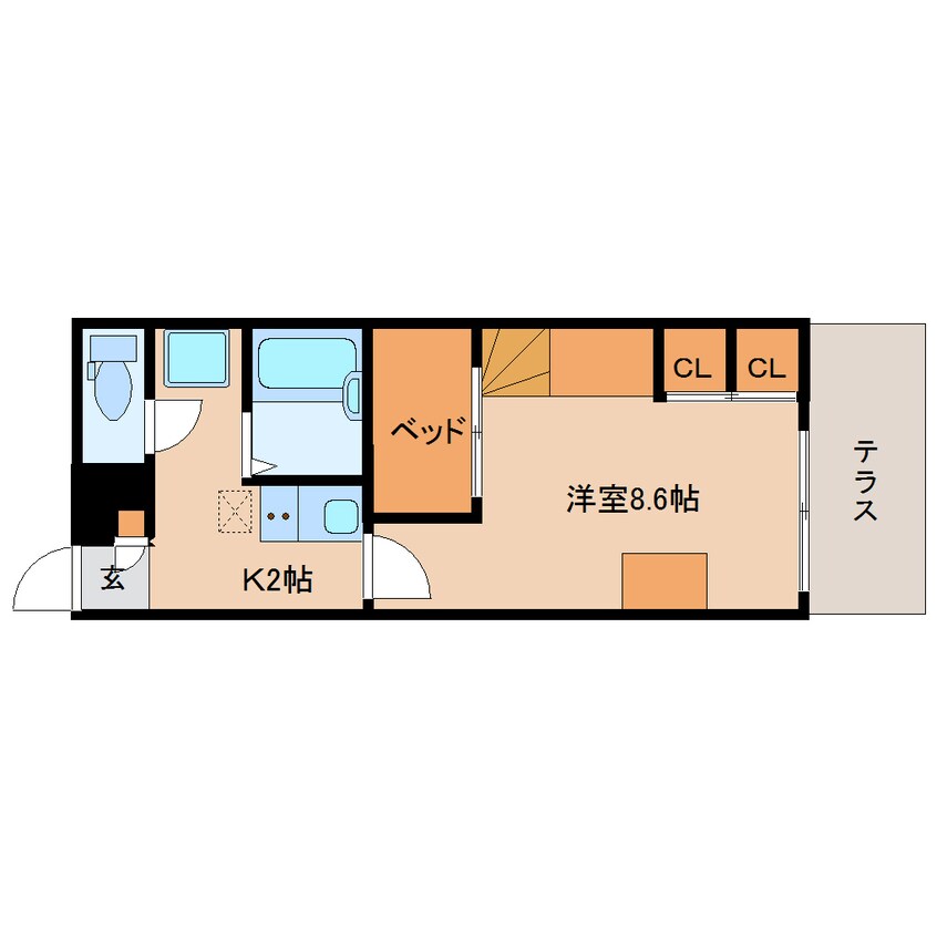 間取図 奈良線/木津駅 徒歩8分 1階 築15年