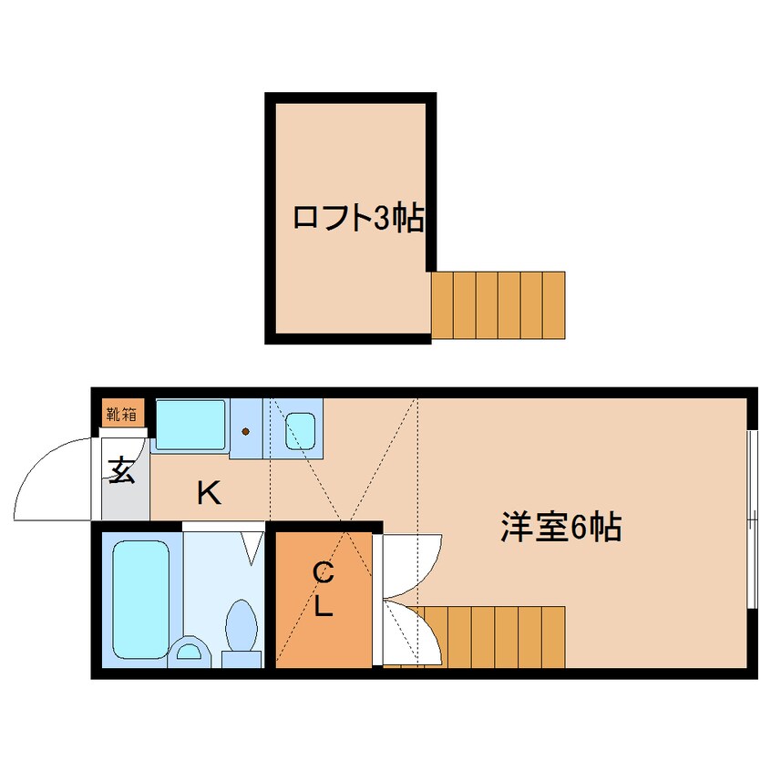 間取図 近鉄難波線・奈良線/近鉄奈良駅 バス10分一条高校前下車:停歩2分 2階 築29年