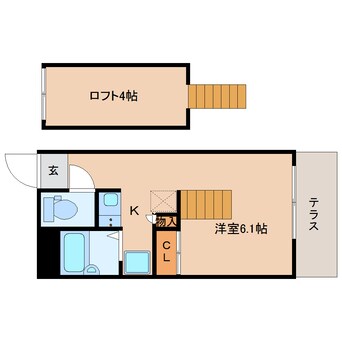 間取図 近鉄難波線・奈良線/近鉄奈良駅 バス9分南方町下車:停歩6分 1階 築24年