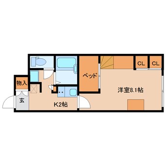 間取図 近鉄難波線・奈良線/近鉄奈良駅 バス16分神殿下車:停歩5分 1階 築18年