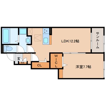 間取図 近鉄難波線・奈良線/近鉄奈良駅 バス10分萩が丘下車:停歩1分 1階 建築中