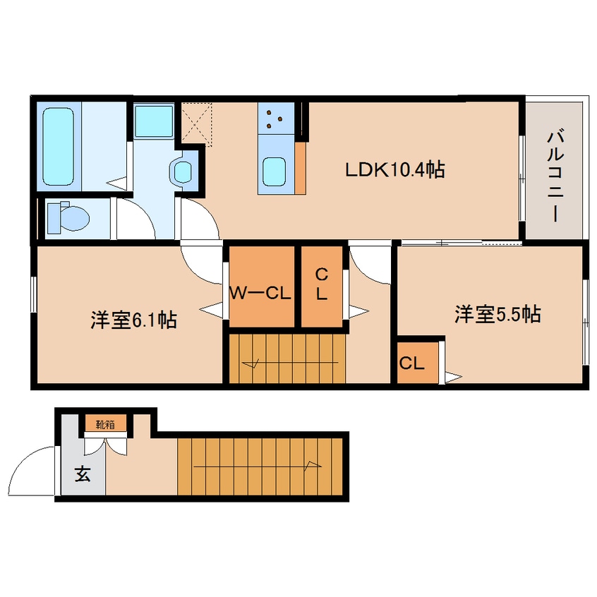 間取図 近鉄難波線・奈良線/近鉄奈良駅 バス10分萩が丘下車:停歩1分 2階 建築中