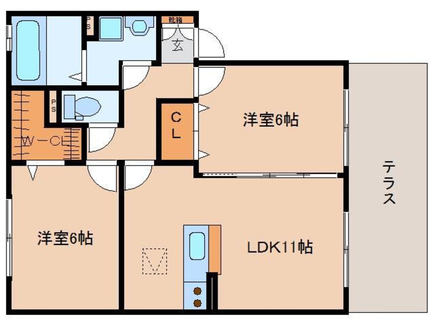 間取図 近鉄難波線・奈良線/近鉄奈良駅 バス17分三条大路4丁目下車:停歩7分 1階 築17年