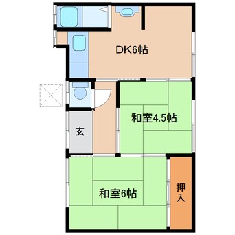 間取図 近鉄難波線・奈良線/近鉄奈良駅 徒歩18分 1階 築50年