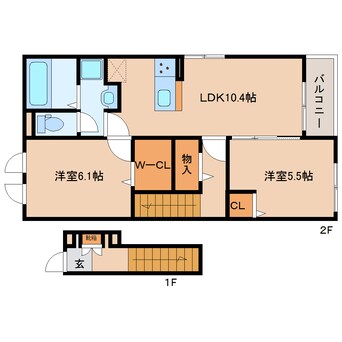 間取図 大和路線・関西本線/加茂駅 徒歩6分 2階 建築中