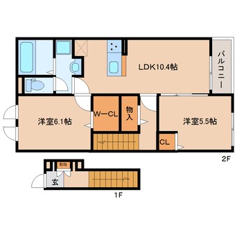 間取図 大和路線・関西本線/加茂駅 徒歩6分 2階 建築中