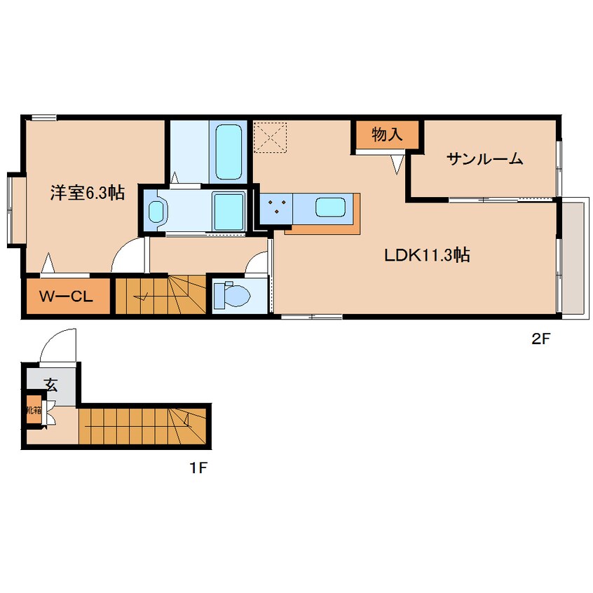 間取図 大和路線・関西本線/加茂駅 徒歩6分 2階 建築中