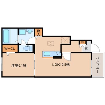 間取図 大和路線・関西本線/加茂駅 徒歩6分 1階 築1年