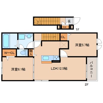 間取図 大和路線・関西本線/加茂駅 徒歩6分 2階 建築中