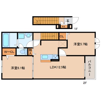 間取図 大和路線・関西本線/加茂駅 徒歩6分 2階 建築中