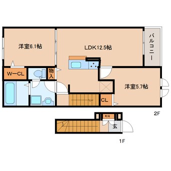 間取図 大和路線・関西本線/加茂駅 徒歩6分 2階 建築中