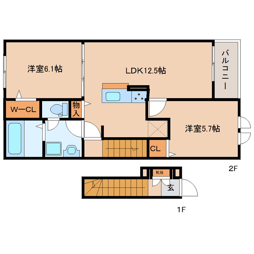 間取図 大和路線・関西本線/加茂駅 徒歩6分 2階 建築中