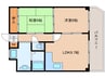 近鉄難波線・奈良線/新大宮駅 徒歩3分 5階 築36年 2LDKの間取り