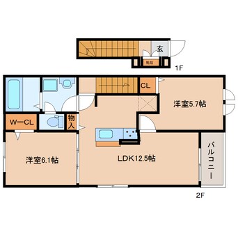 間取図 奈良線/棚倉駅 徒歩14分 2階 建築中