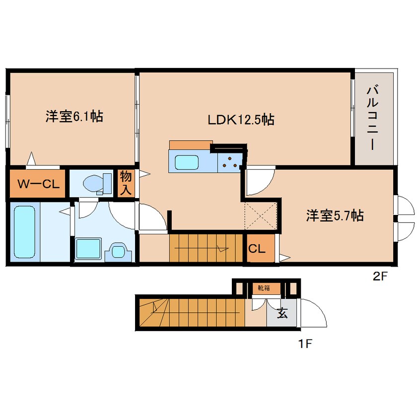 間取図 奈良線/棚倉駅 徒歩14分 2階 建築中