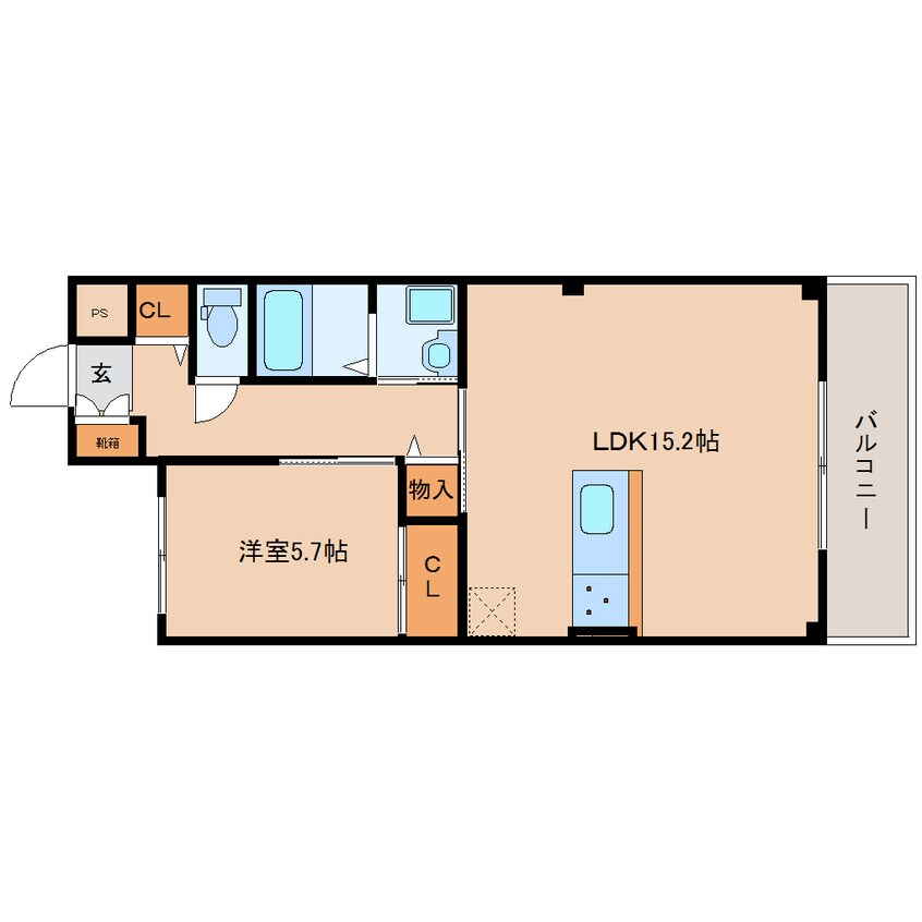 間取図 近鉄難波線・奈良線/近鉄奈良駅 バス14分八条町地蔵前下車:停歩5分 2階 築9年